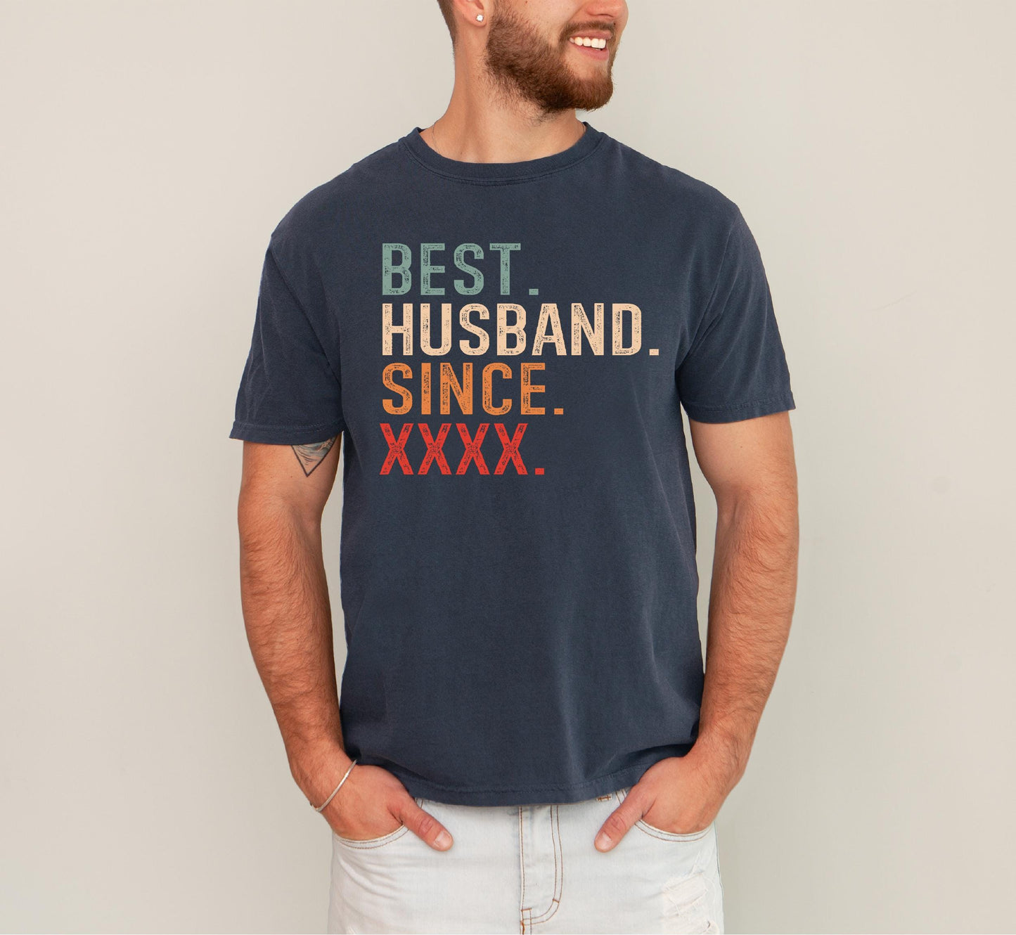 Customizable Year Anniversary Tshirt for Husband - Best Hubby Since Wedding Anny Gift