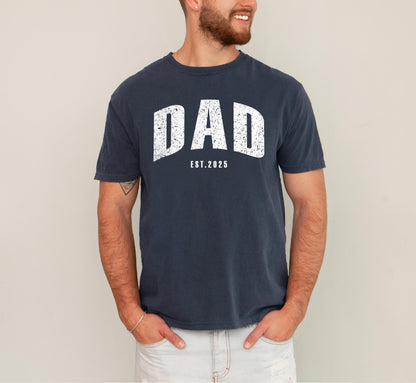 Custom Dad Est. Year Comfort Colors Shirt - New Dad Gift