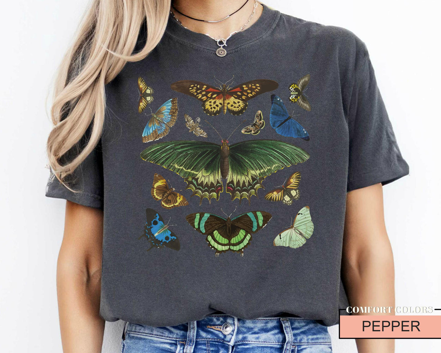 Vintage Butterfly Sweatshirt: Retro Nature Inspired Women Tee