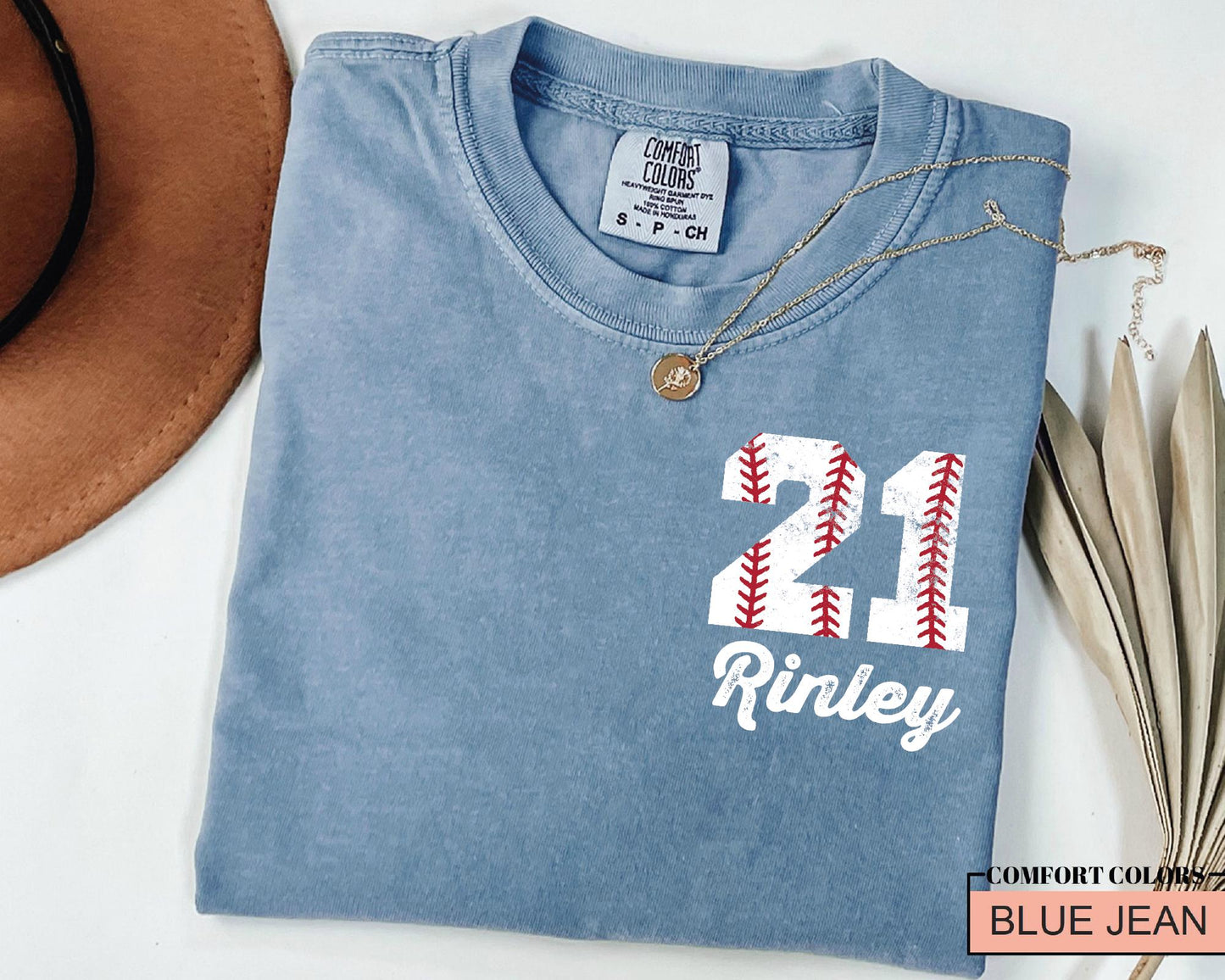 Custom Baseball Number Comfort Colors Shirt, School Spirit Team Tee