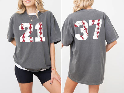 Custom Baseball Number T-Shirt: Baseball Mom Graphic Tee
