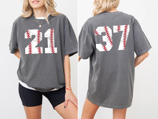 Custom Baseball Number T-Shirt: Baseball Mom Graphic Tee