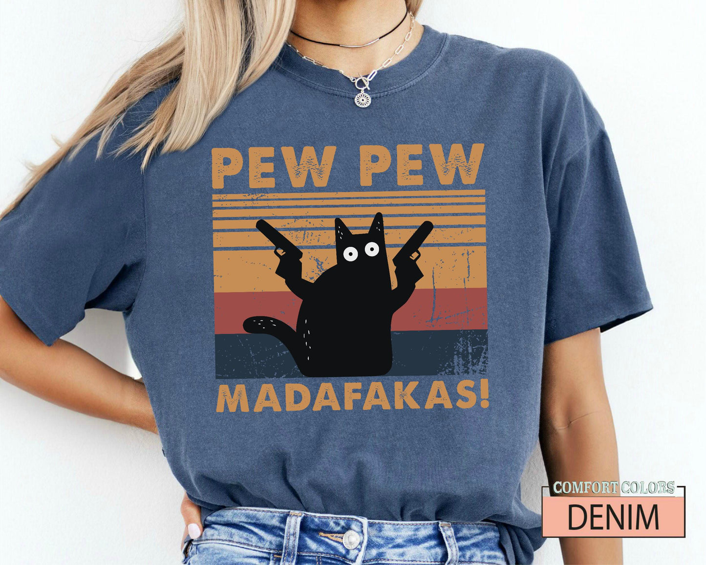 Pew Pew Madafakas Cat T-Shirt - Funny Animal Lover Tee
