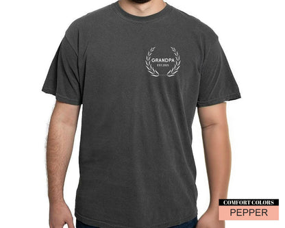 Grandpa EST Year Shirt: Custom Baby Reveal Gift For Grandfather