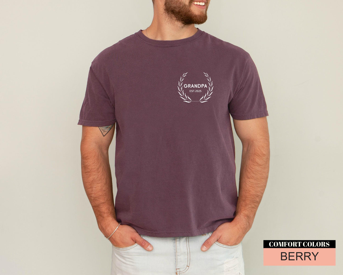 Grandpa EST Year Shirt: Custom Baby Reveal Gift For Grandfather