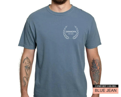 Grandpa EST Year Shirt: Custom Baby Reveal Gift For Grandfather