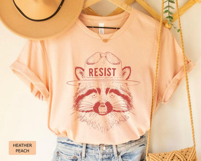 Raccoon Resist Shirt: Retro Forest Animal Nature Tee