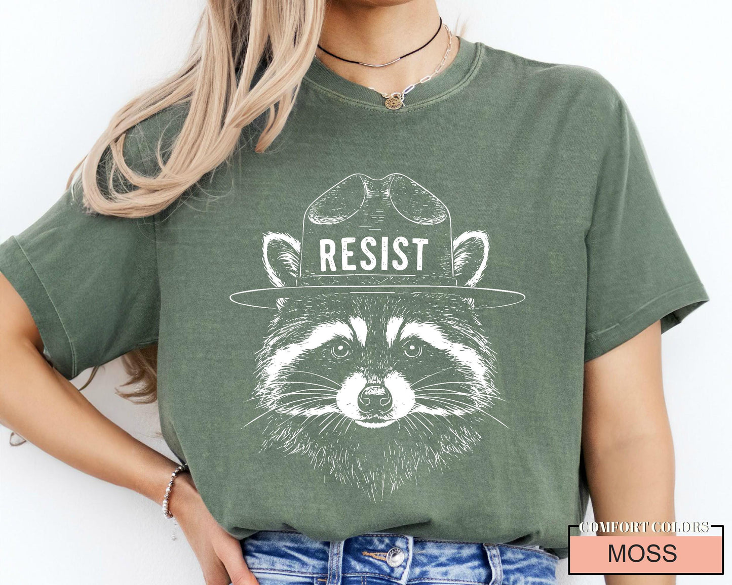 Raccoon Resist Shirt: Retro Forest Animal Nature Tee