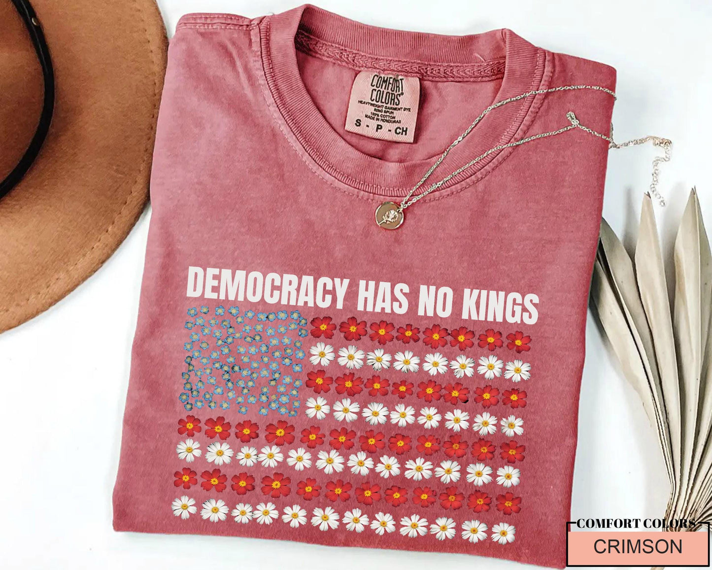 Floral Flag Comfort Colors Shirt: Pro Democracy Gift