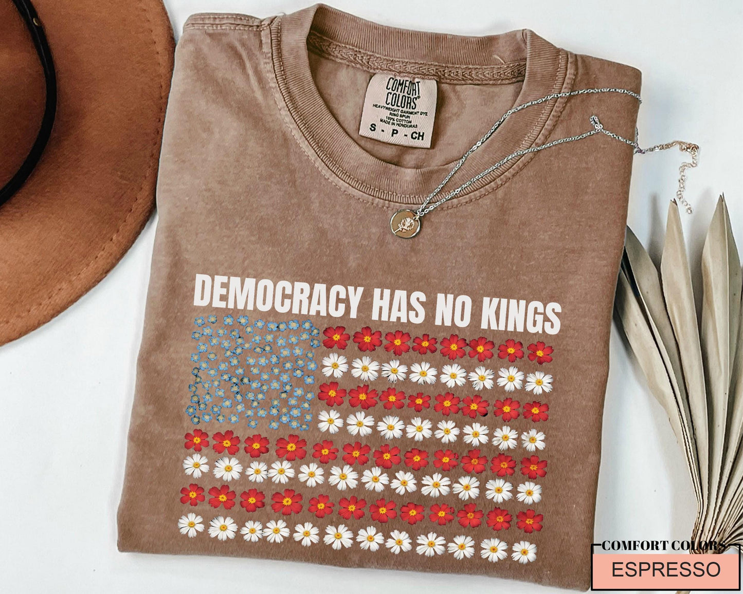 Floral Flag Comfort Colors Shirt: Pro Democracy Gift