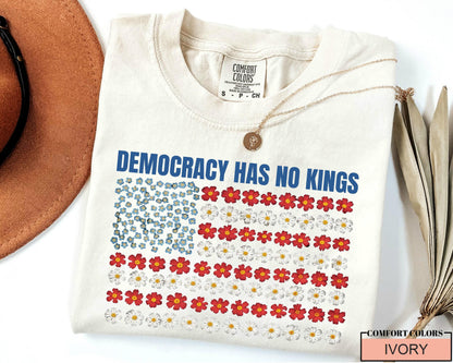 Floral Flag Comfort Colors Shirt: Pro Democracy Gift