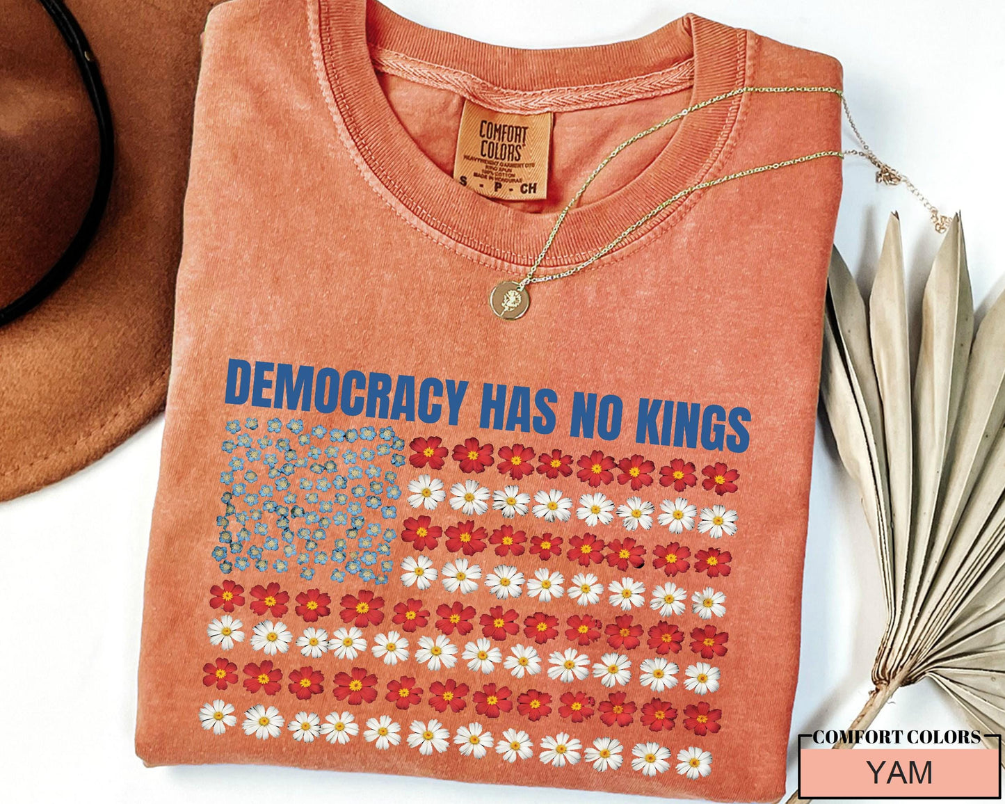 Floral Flag Comfort Colors Shirt: Pro Democracy Gift