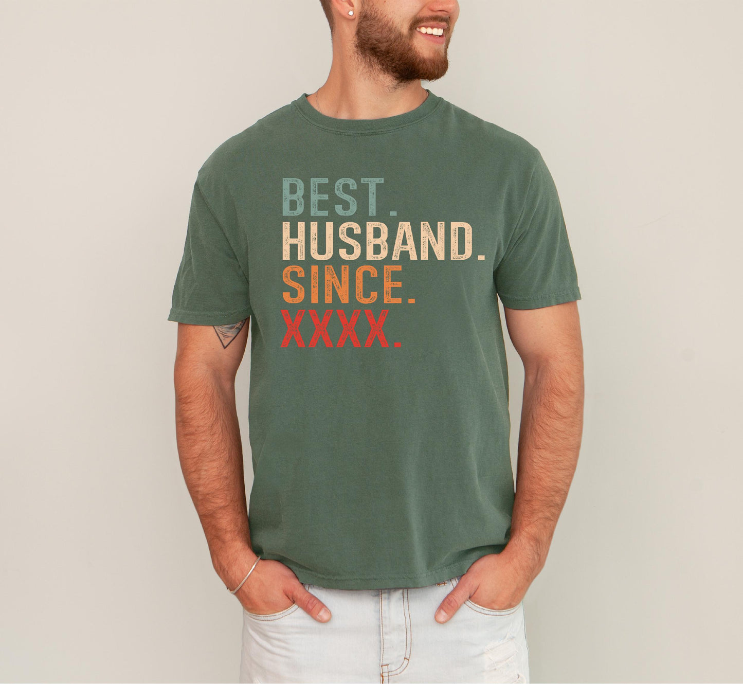 Customizable Year Anniversary Tshirt for Husband - Best Hubby Since Wedding Anny Gift