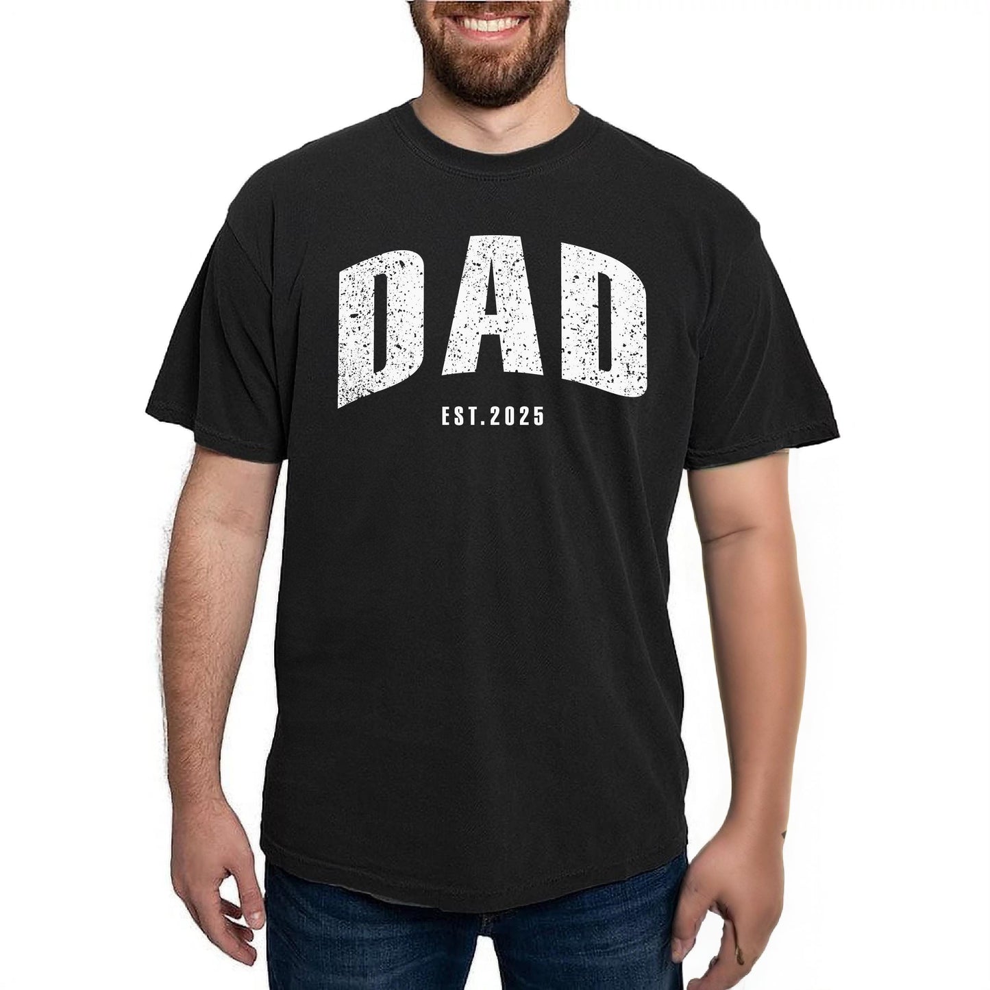 Custom Dad Est. Year Comfort Colors Shirt - New Dad Gift