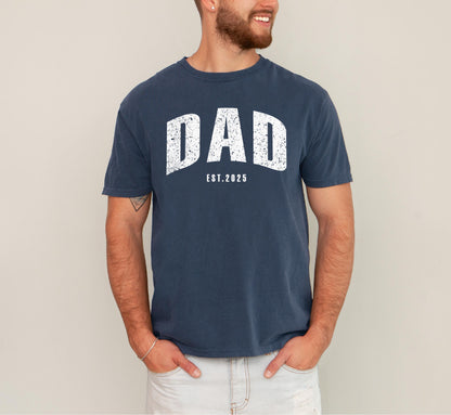 Custom Dad Est. Year Comfort Colors Shirt - New Dad Gift
