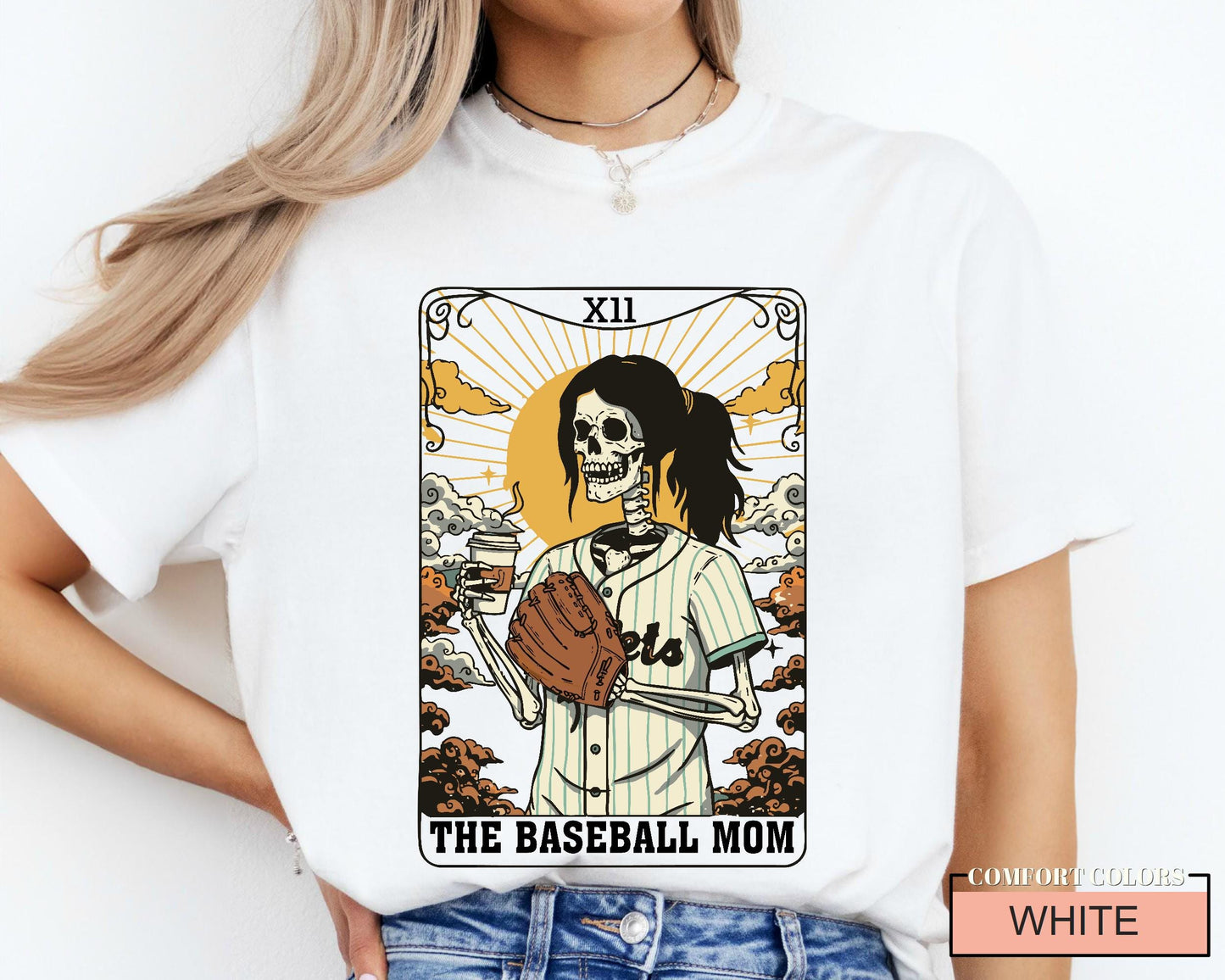 Skeleton Baseball Mom Shirt: Funny Coffee Lover Mama Outfit