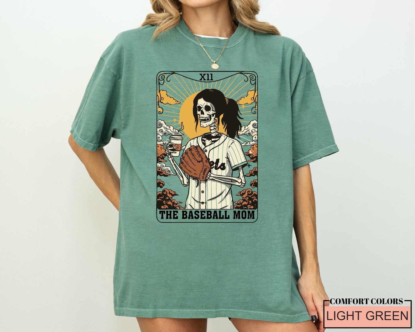 Skeleton Baseball Mom Shirt: Funny Coffee Lover Mama Outfit