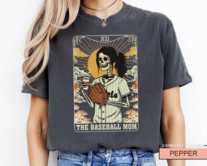 Skeleton Baseball Mom Shirt: Funny Coffee Lover Mama Outfit