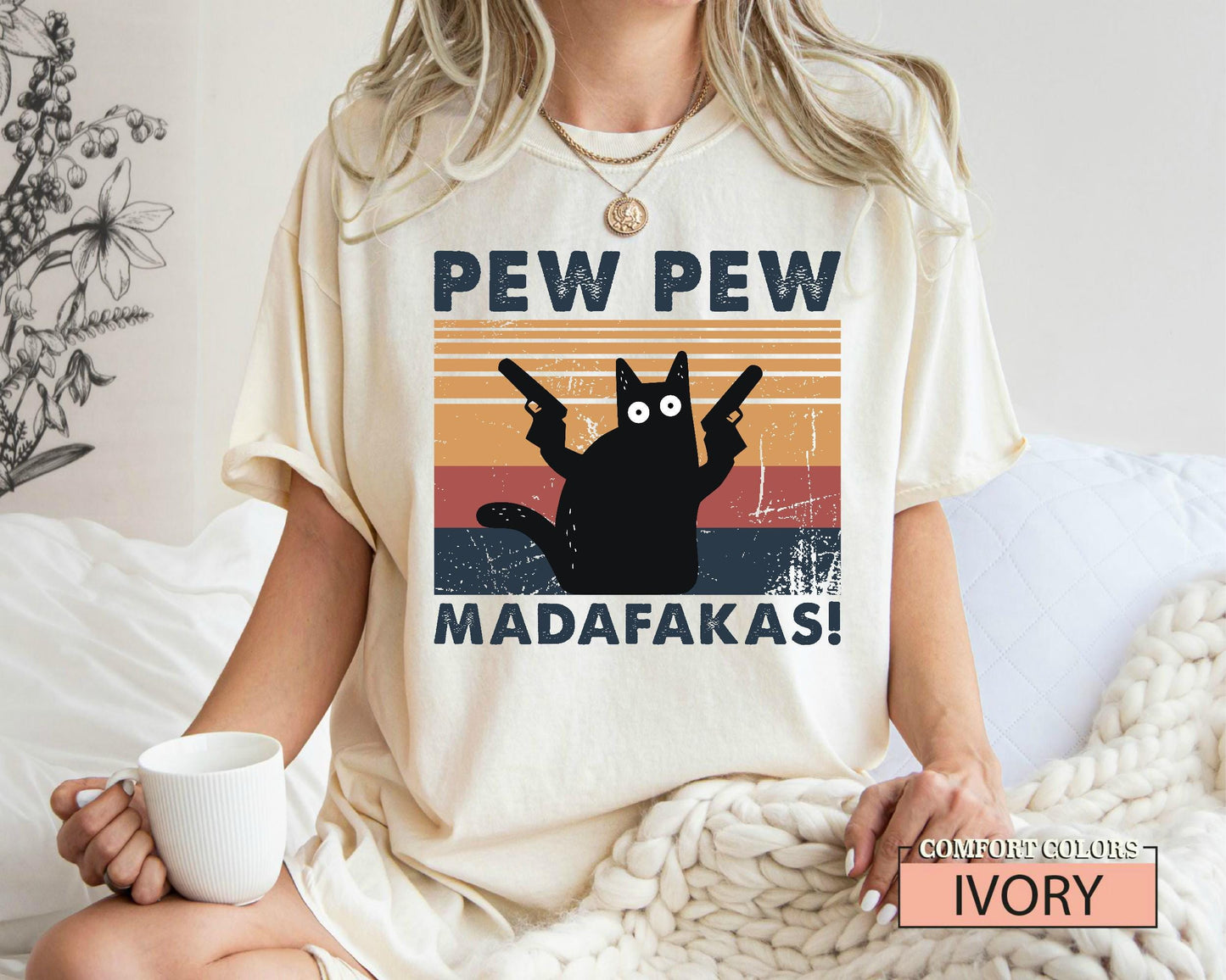 Pew Pew Madafakas Cat T-Shirt - Funny Animal Lover Tee
