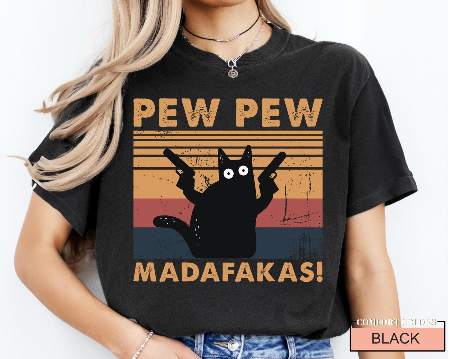 Pew Pew Madafakas Cat T-Shirt - Funny Animal Lover Tee