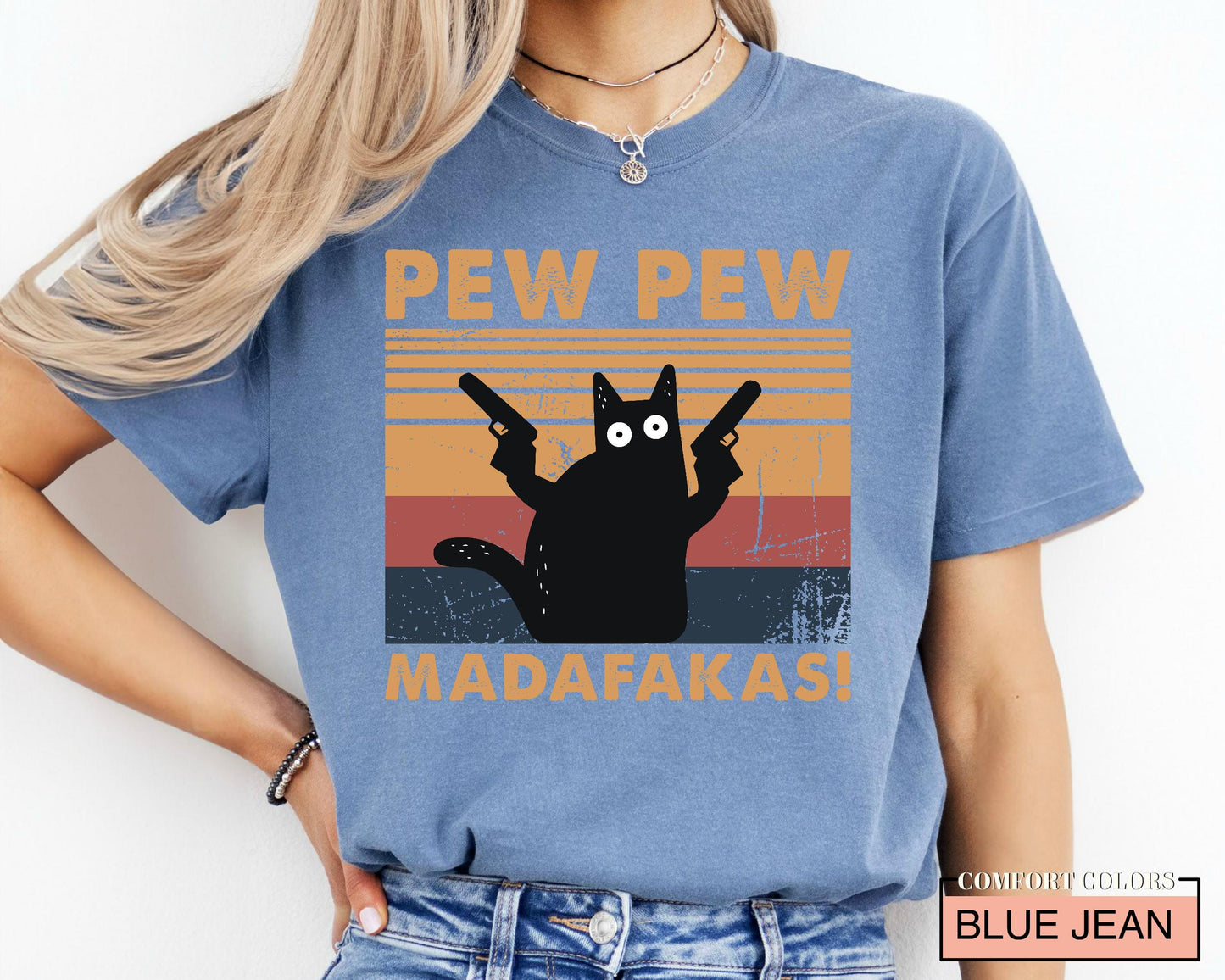 Pew Pew Madafakas Cat T-Shirt - Funny Animal Lover Tee