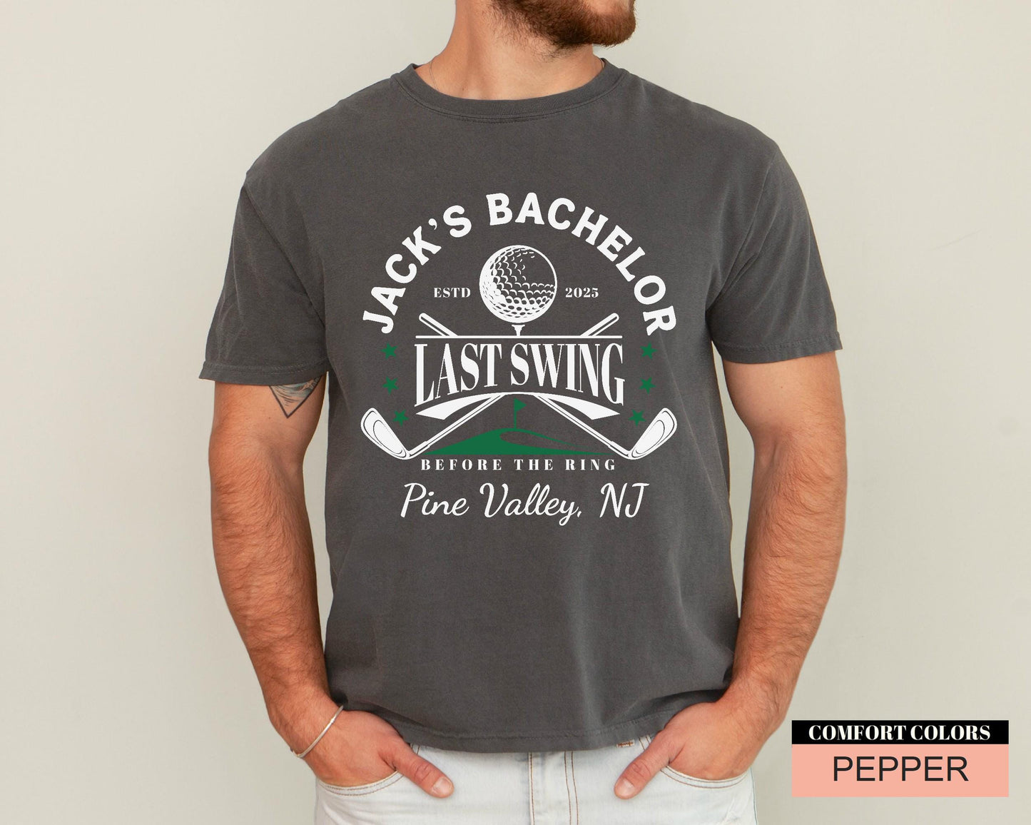 Custom Golf Bachelor Party Shirt: Last Swing Groom Tee