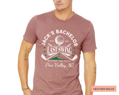 Custom Golf Bachelor Party Shirt: Last Swing Groom Tee