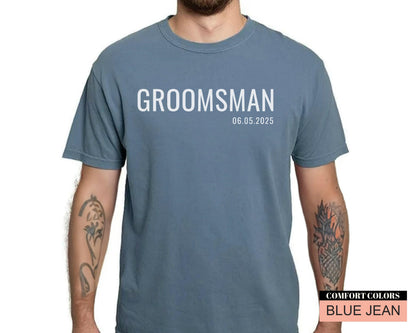 Personalized Groomsman Comfort Colors Shirt: Custom Wedding Party Gift