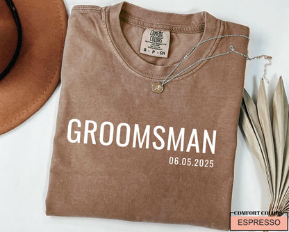 Personalized Groomsman Comfort Colors Shirt: Custom Wedding Party Gift