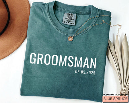 Personalized Groomsman Comfort Colors Shirt: Custom Wedding Party Gift