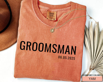 Personalized Groomsman Comfort Colors Shirt: Custom Wedding Party Gift