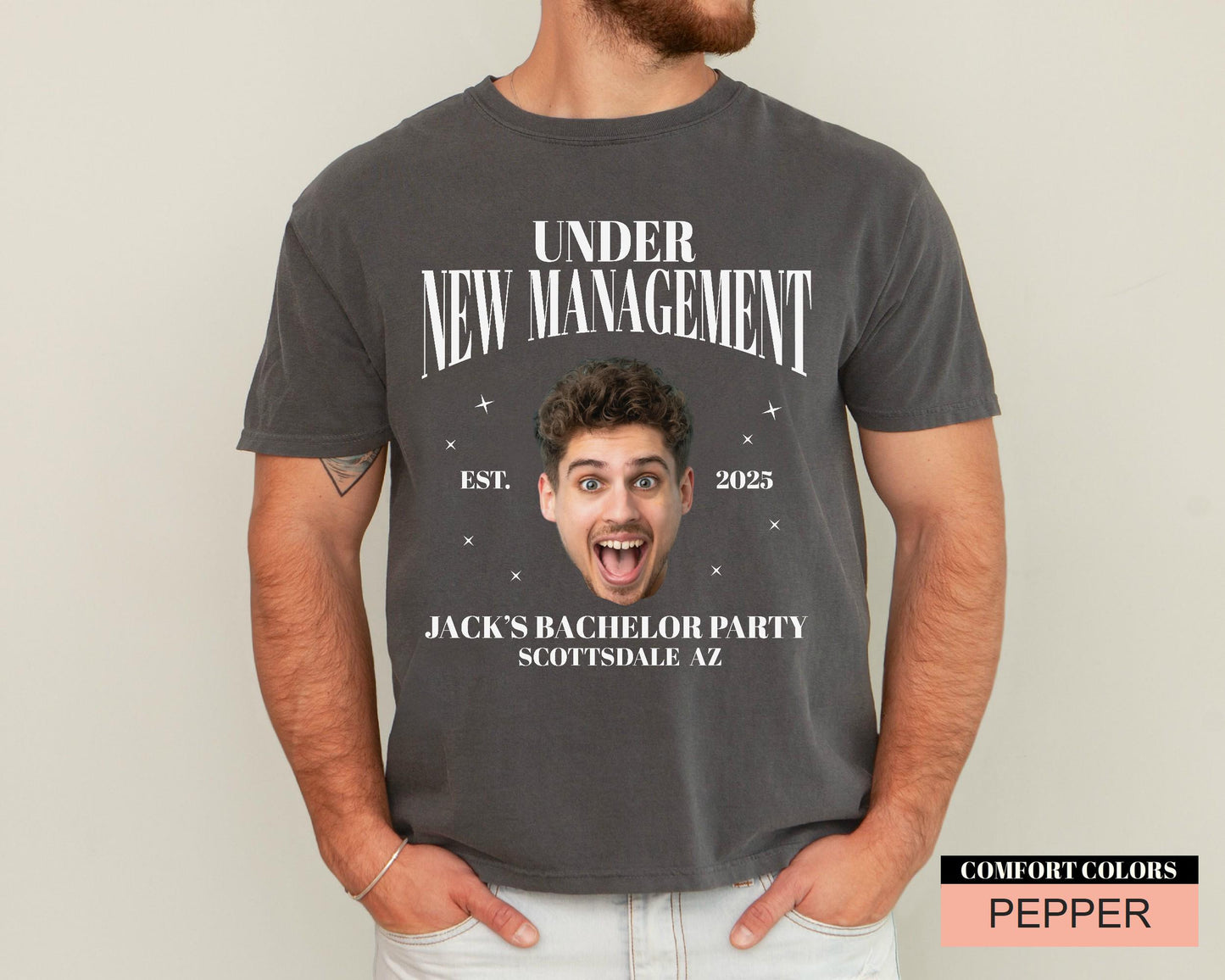Personalized Bachelor Party Shirt: Groom Photo, Funny Groomsmen Gift