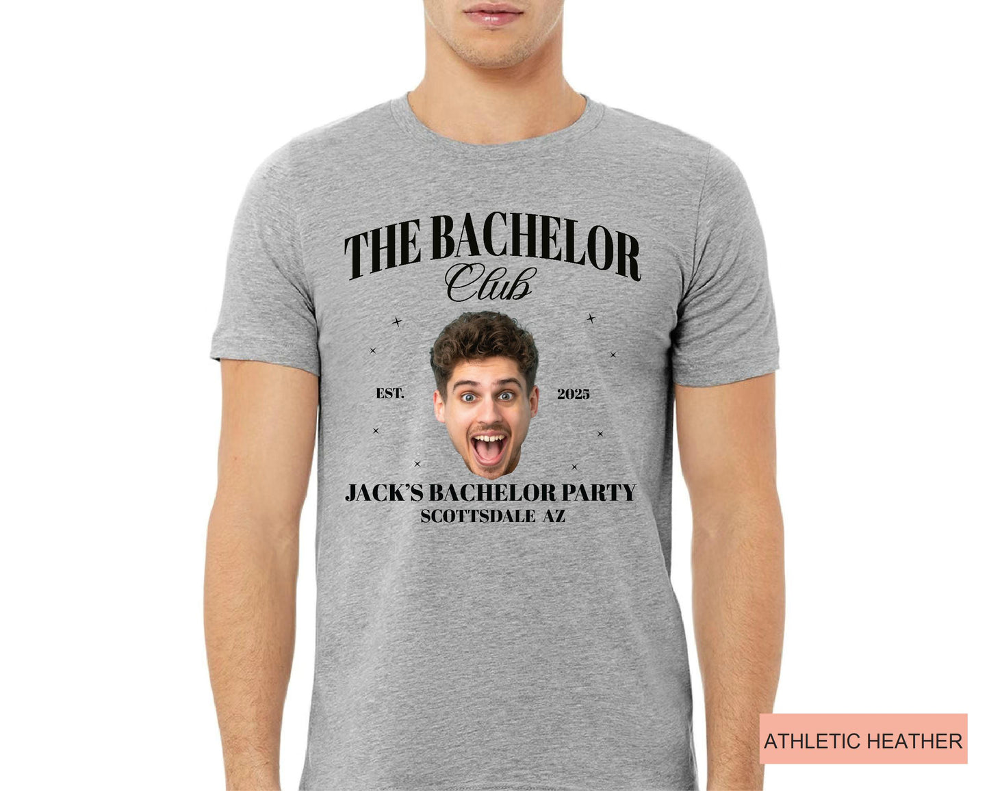 Personalized Bachelor Party Shirt with Groom Photo: Custom Comfort Colors Tee