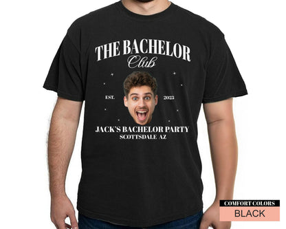 Personalized Bachelor Party Shirt with Groom Photo: Custom Comfort Colors Tee