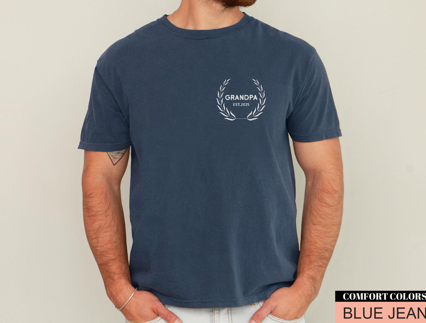 Grandpa EST Year Shirt: Custom Baby Reveal Gift For Grandfather