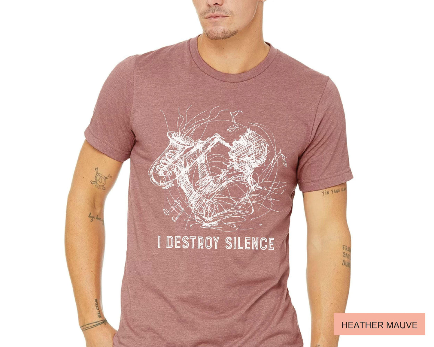 Funny Saxophone Player T-Shirt, I Destroy Silence, Brass Band