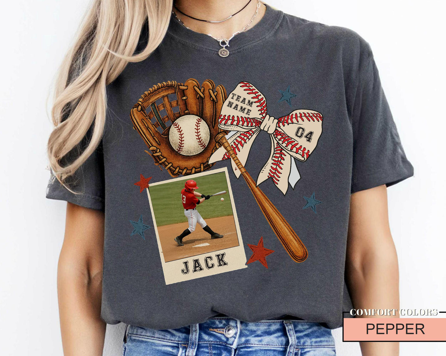 Custom Photo Baseball Shirt, Personalized Team Fan Shirt