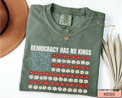 Floral Flag Comfort Colors Shirt: Pro Democracy Gift