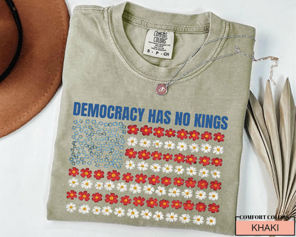 Floral Flag Comfort Colors Shirt: Pro Democracy Gift