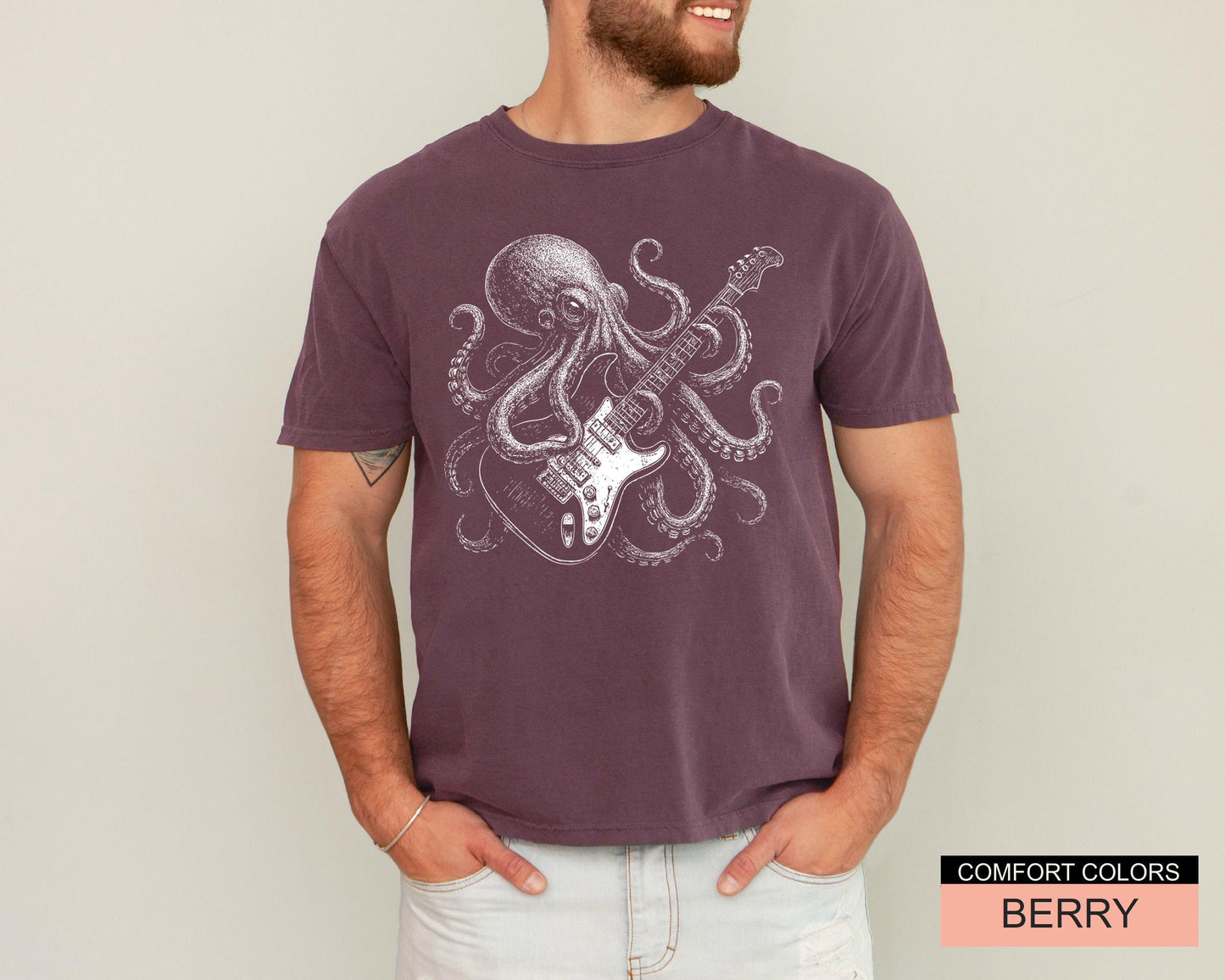 Guitarist Octopus T-Shirt: Rock and Roll Music Lover Gift