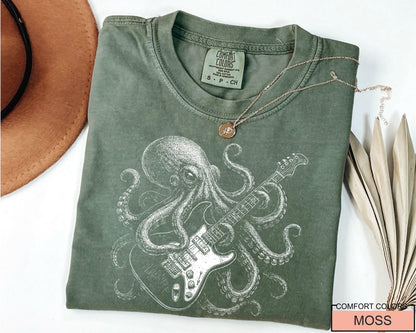 Guitarist Octopus T-Shirt: Rock and Roll Music Lover Gift