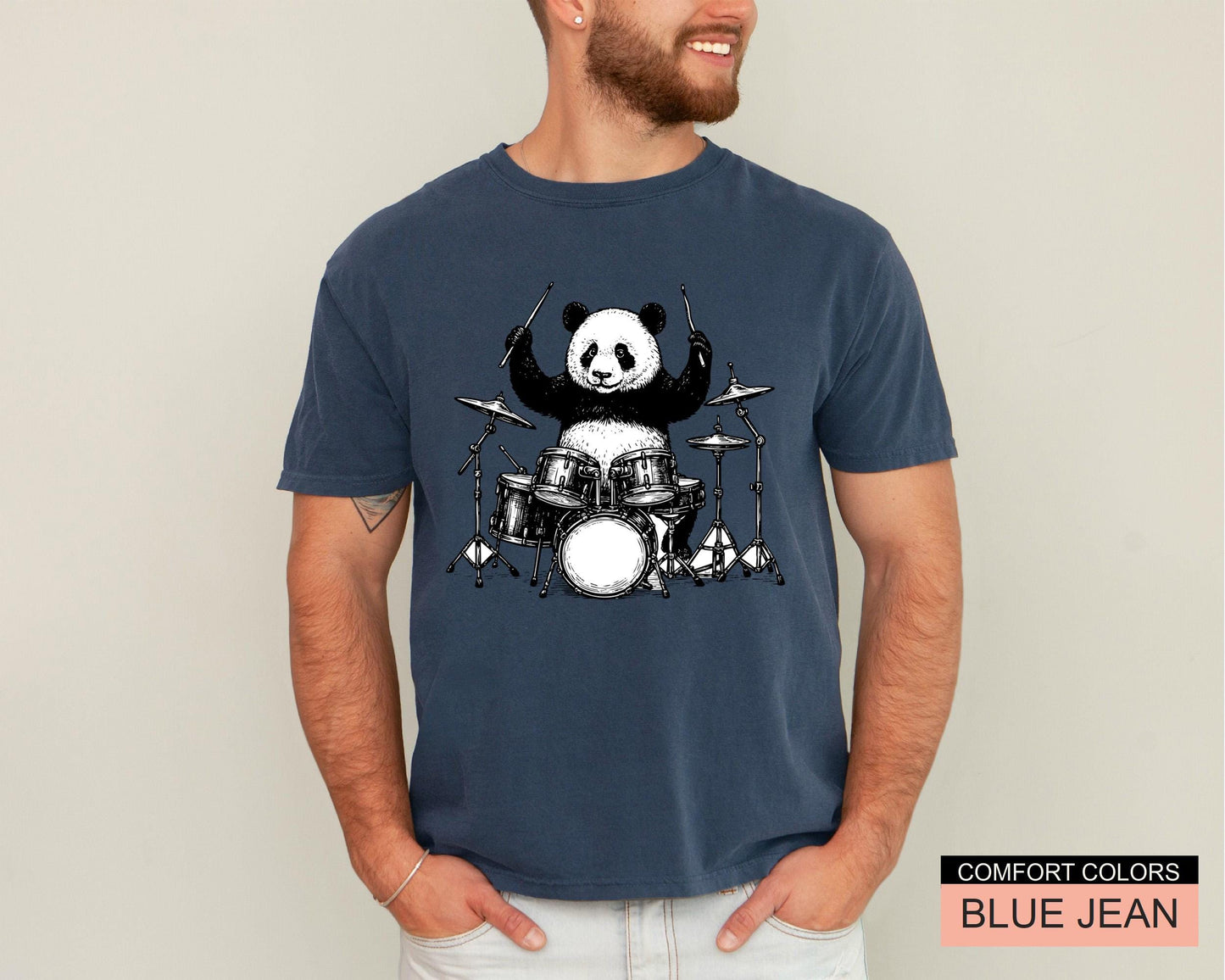 Panda Drummer T-Shirt: Funny Music Lover Gift