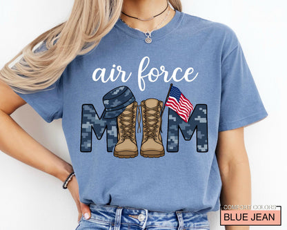 Air Force Mom Shirt, Patriotic Soldier Mom Shirt, USAF Mothers Shirt, Military Mama Shirt, Airman Mother Gift, Military Family Shirt