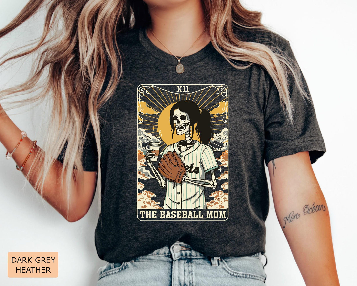 Skeleton Baseball Mom Shirt: Funny Coffee Lover Mama Outfit