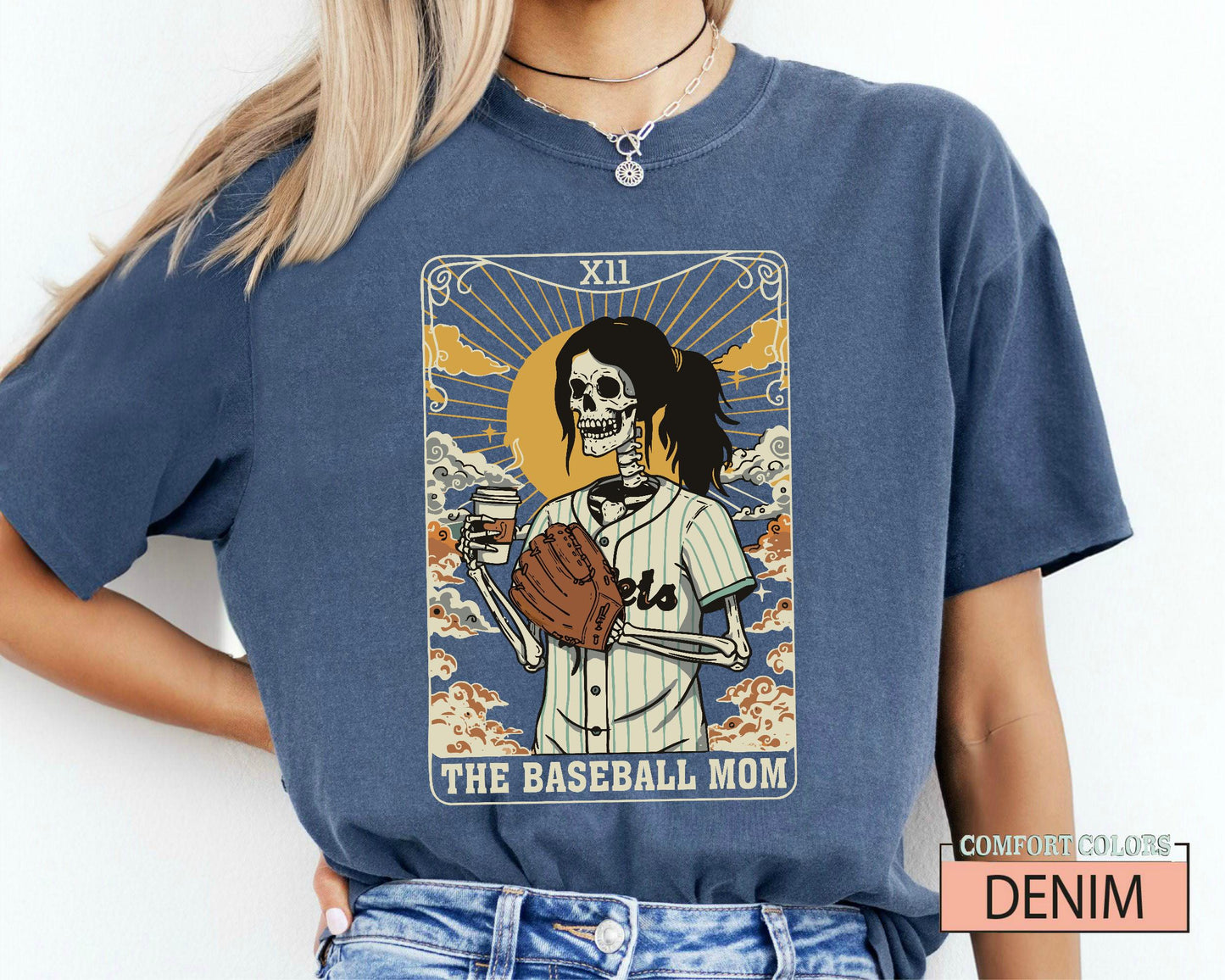 Skeleton Baseball Mom Shirt: Funny Coffee Lover Mama Outfit