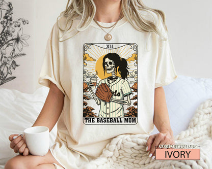 Skeleton Baseball Mom Shirt: Funny Coffee Lover Mama Outfit