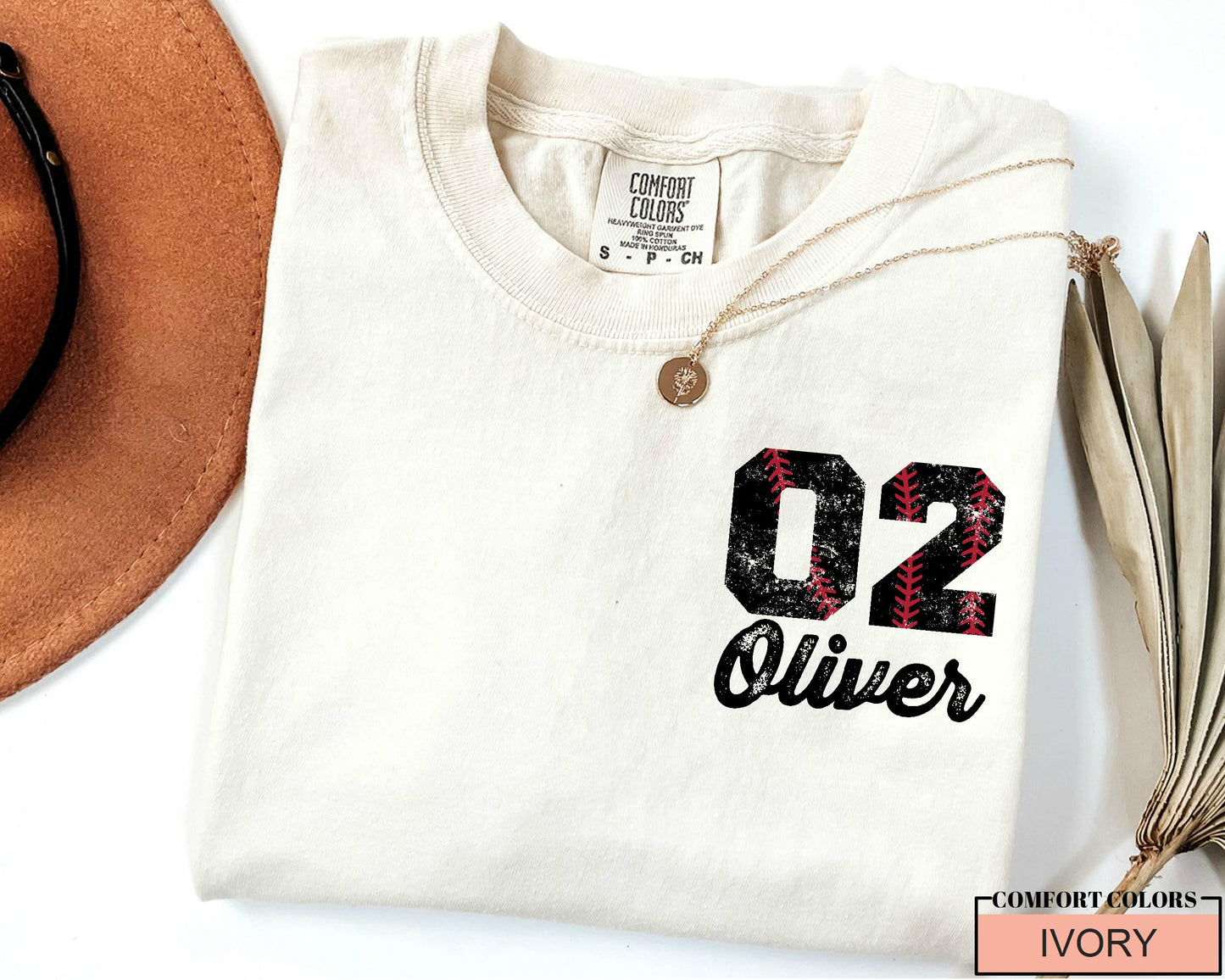 Custom Baseball Number Comfort Colors Shirt, School Spirit Team Tee