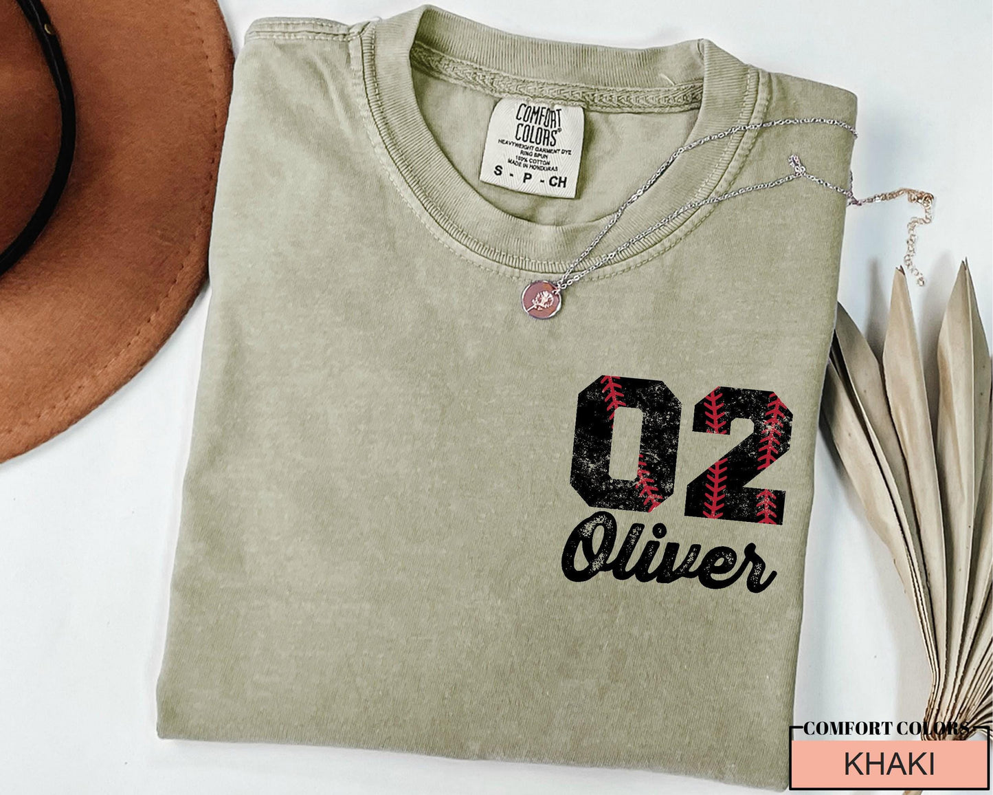 Custom Baseball Number Comfort Colors Shirt, School Spirit Team Tee