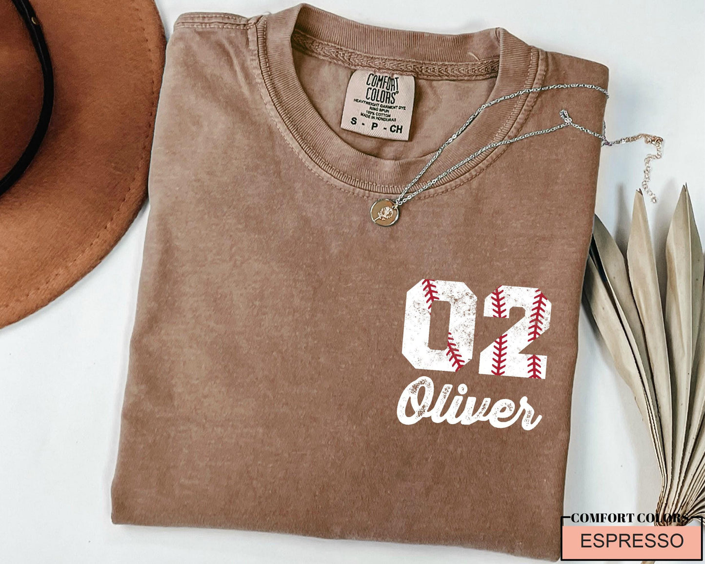 Custom Baseball Number Comfort Colors Shirt, School Spirit Team Tee