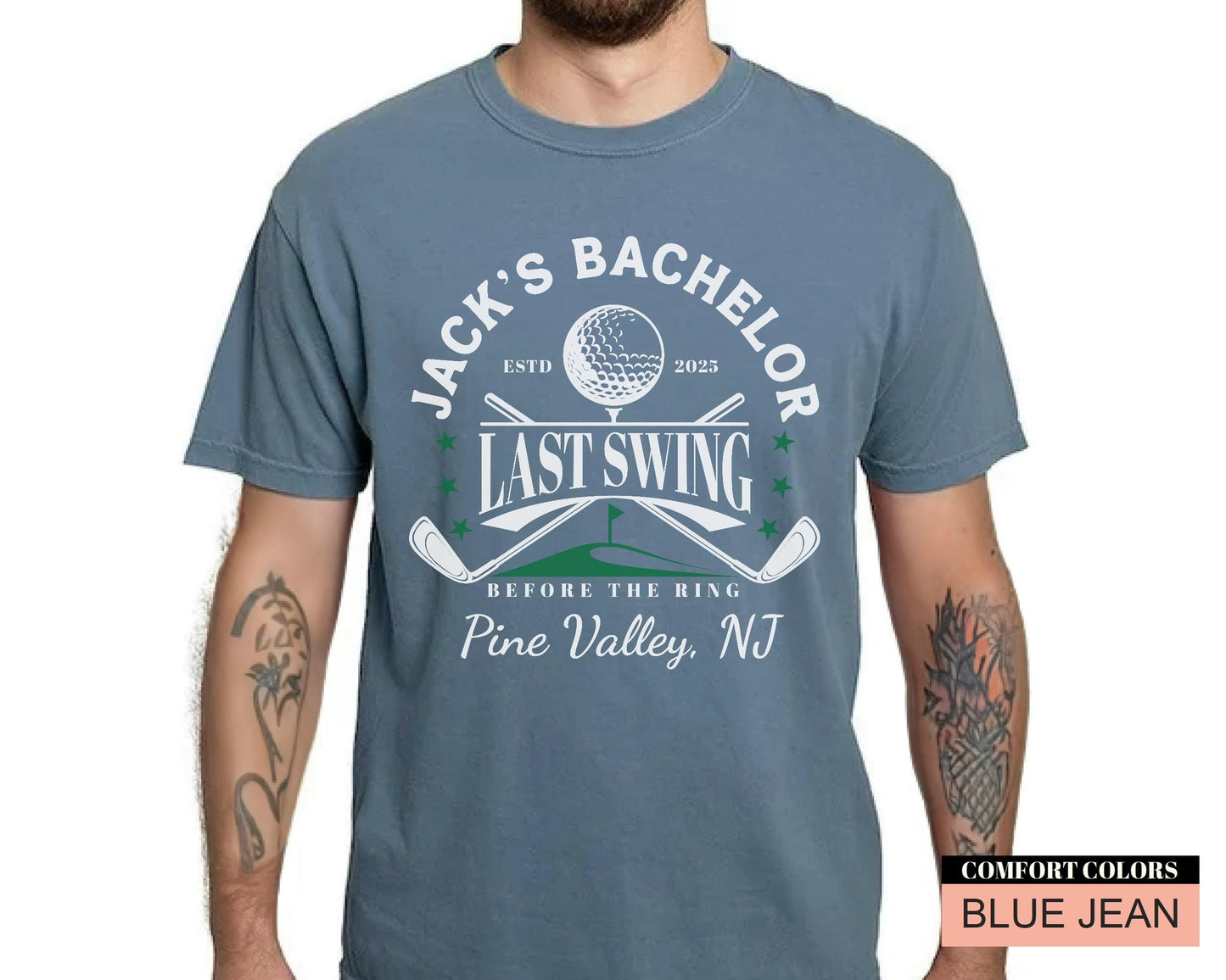 Custom Golf Bachelor Party Shirt: Last Swing Groom Tee